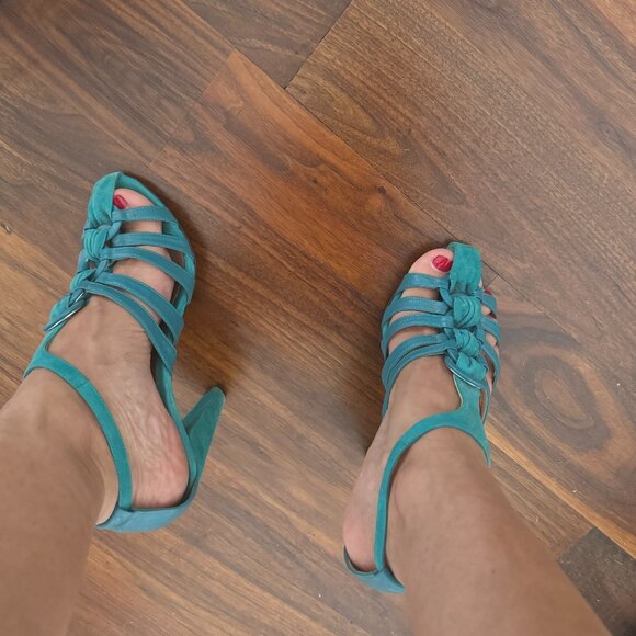 REISS Turquoise Heel Sandals - Picture 6 of 10